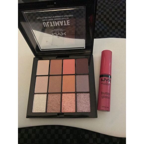 NYX Cosmetics Ulta Eye palette in Sugar High & Butter Lip Gloss Duo - Picture 2 of 2